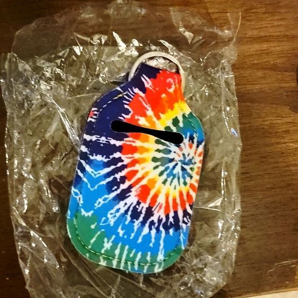 Tie-Dye Hand Sanitizer Keyring Holder - Picture 1 of 2